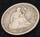 1875 -cc Twenty Cent   Very Good   Mintage 133 290