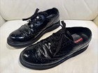Prada Patent Leather Brogues Oxford Black Flat Shoes Womens 7us 37eu
