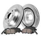  Rear 330mm Drilled Slotted Brake Disc Rotors And Ceramic Brake Pads And 