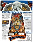 Williams Whirlwind Pinball Machine Magazine Ad 1990 Arcade Gaming