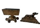 Antique Victorian Cast Iron Dog Pedestal Match Trinket Box