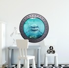 Great White Shark Shallow Water Ocean Porthole Wall Sticker 3d Window Wall Decal