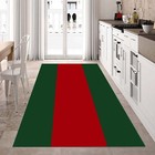 Red Green Runner  Minimalist Hall Rug  Modern Stripe Rug  Elegant Floor Mat