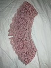 Vintage 80s Pink Rosette Lace Capelet Collar     Sheer Romantic Coquette Bib
