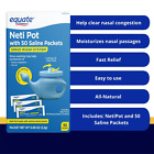 Equate Neti Pot With 50 Saline Packets Nasal Wash System For Sinus Congestion