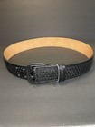 Galls Heavy Duty Leather Belt Garrison Basketweave Police security Black Unused