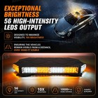 56led Rooftop Strobe Light Bar 14  Amber White Emergency Beacon Magnetic Truck
