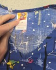 Snoopywoodstock Scrub Top Sz Large Blue Snowman Peanuts Snow Christmas Winter