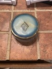 Vintage Art Deco Style Glass Powder Vanity Jar Metal Lid 3 5    Round Trinket Box