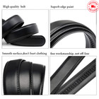 Men Leather Ratchet Belt Automatic Sliding Buckle Adjustable Waist Dress Golf Je
