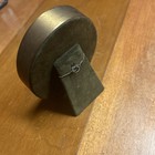 Vintage Oval  Metal Gold Tone Picture Frame Convex Bubble Glass Footed 6    X 4 5   