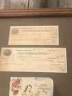 1920   s Gainesville Texas Bank Check Whitesboro Dallas Area  Framed Vintage 24x13