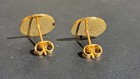 Tous Gold Tone Round Bear Earrings In Mother Of Pearl