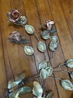 Vintage Copper And Brass Metal Roses And Butterfly Wall Decor Set Of 2