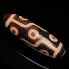 Pure Tibetan Buddhism Agate 9 Eyes Totem Dzi Bead Amulet Necklace Pendant G755