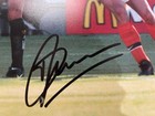 Dennis Bergkamp Signed Football Photo  Holland Goal  Damaged A