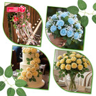 Macuezu 50 Pcs Fake Roses Leaves  Artificial Green Leaves 20 X 9 Cm 