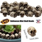 60   Mini Skull Heads Figurines Skeleton Garden Ornament Halloween Decoration Usa
