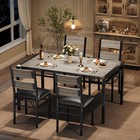 Wood Kitchen Table  Dining Table Set For 4 Including 4 Upholstered Chairs  Colli