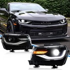4pcs Vland Projector Headlights smoked Led Taillights For 2014-2015 Chevy Camaro