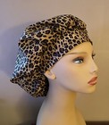 Cheetah Bouffant Or Surgical Scrub Cap Hat Women Made With Leopard Fabric