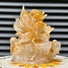 Clear Quartz Carving Golden Healer Yellow Inclusions Gemstone Home Gift  3 3 Lb