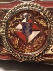 K Of C Belt Buckle Very Ornate Ruby Red   Gold 3   x2    Knights Of Columbus