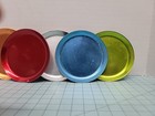Set Of 8 Vintage Colored Aluminum Unmarked Drink Coasters
