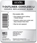 Andis T-outliner Cordless Li Trimmer Ceramic Replacement Blade  04590 