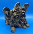 Unusual Vintage Figurine Of Two Skye Terrier Dogs  Large  9  X 9 1 2 