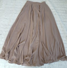 Jenny Yoo Collection Hampton Full Maxi Skirt Sheer Double Lined Taupe Brown Sz 2