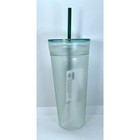 Starbucks Frosted Double Wall Insulated Drinking Glass Cold Cup Tumbler 20 Oz