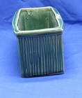 Vtg Mccoy Green Rectangluar Ribbed Planter - Preowned