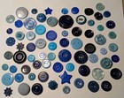 Mixed Lot Of 72 Blue Vintage Buttons