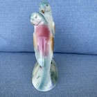 Vtg Spaulding Parakeets Birds Figurine On Branch China Blue Parrots 7 5    T 