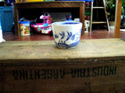 Vintage Blue And White China Sake  Tea Cup Nice