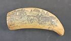Scrimshaw Sperm Whale Tooth Resin Reproduction  turnage Mississippi  6 5 Inch 