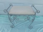 Metal Scroll Stool Vanity Bench Seat Chair French Country Regency Victorian Boho