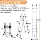 16 5 Ft 5 M Telescoping Ladder Aluminum A Frame Ladder Portable Extension Ladder