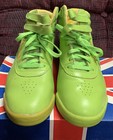 Womens Vtg 1980   s Reebok Freestyle Classic High Top Lime Green Arobic Sz 5 5 Usa