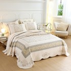 Vctops 3 Piece Quilt Set Farmhouse Patchwork Reversible Cotton 119x117 In 1