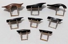 Rare Lot Of 8 X Old Antique Violin Ebony Vintage Style Chinrest