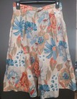 Vtg Christian Dior Floral Crop Wide Leg Culottes Pants Shorts 12 Tropical Resort