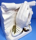 Flaw The Lords Prayer Praying Hands Ceramic Vase Vintage Lefton Planter