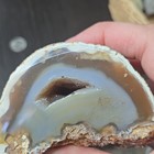 Polished Agate Geode Slice Crystal Cavity Display Specimen 11 22 Oz