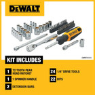 Dewalt 1 4 In  Drive Sae And Metric Mechanics Tool Set  50-piece 