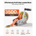 Uimoso 3500 Lbs Manual Boat Winch With Heavy-duty Crank For Trailers
