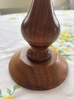 Vntg Handmade Wooden Candelabra Walnut 5 Arms 