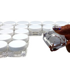 Cosmetic Jars Empty Square Makeup Container White Lid 10 Gram Ml  100 Pack  3086