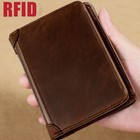 Genuine Leather Slim Minimalist Bifold Front Pocket Wallet With Rfid Blocking